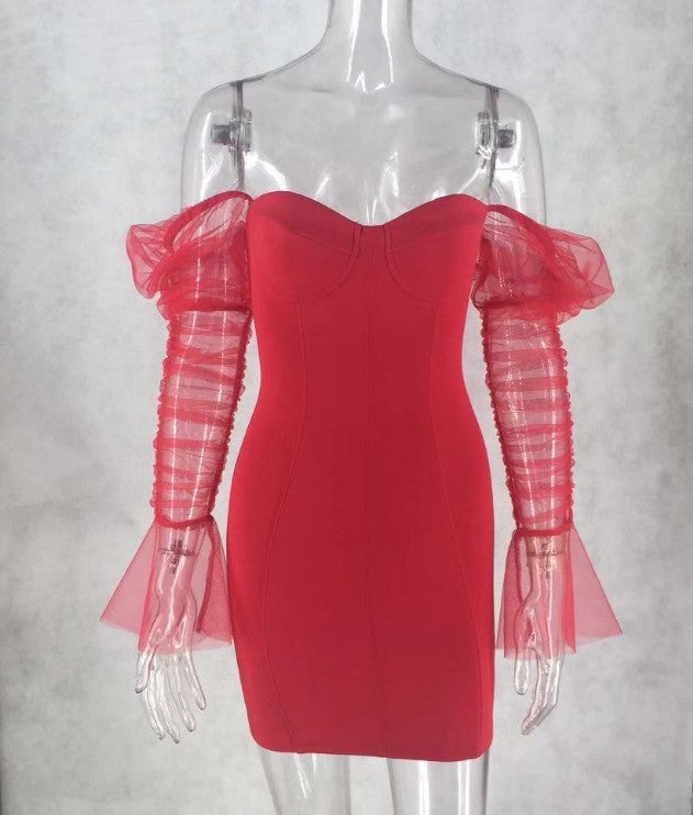 Mesh Sleeves Dress