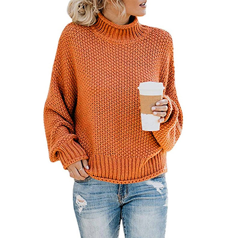 Thick Thread Mid-Turtleneck Sweater