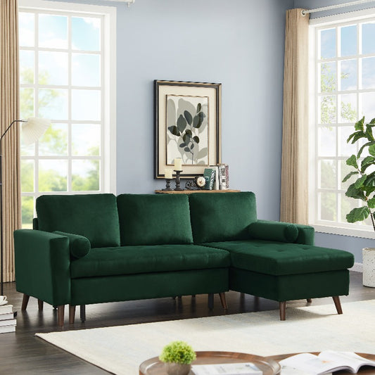 88" Reversible Sectional Sofa Multi-function Pullout Bed & Storage