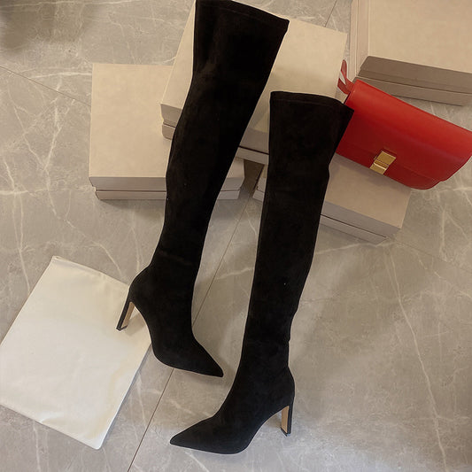 Overknee-Stiefel mit breitem Absatz