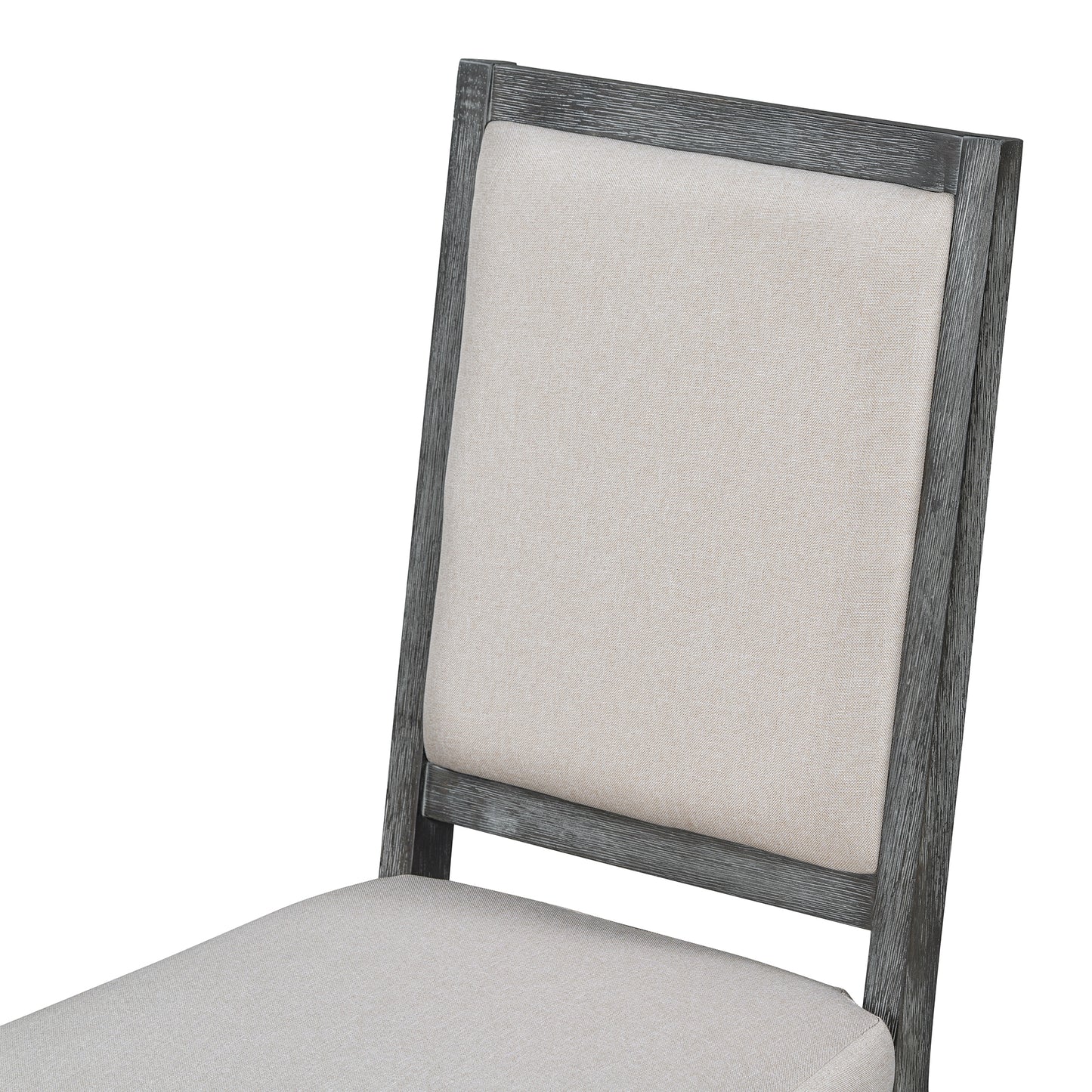 5-teiliges Esszimmer-Set, ausziehbarer runder Tisch und 4 gepolsterte Stühle, Bauernhaus (Schwarz)