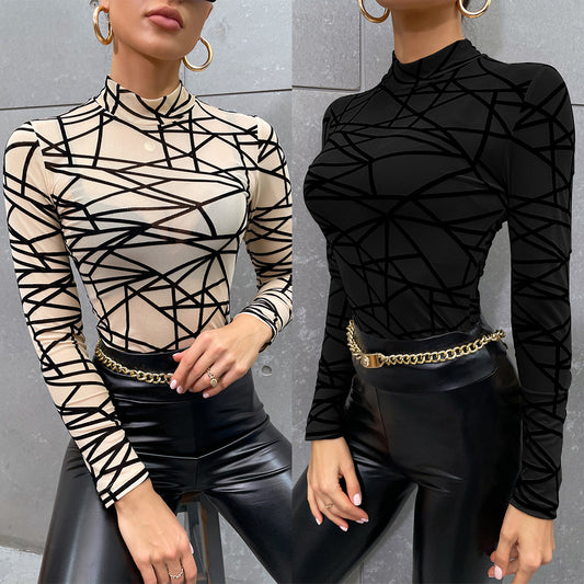 Abstract Ideas Long Sleeve Mesh Shirt