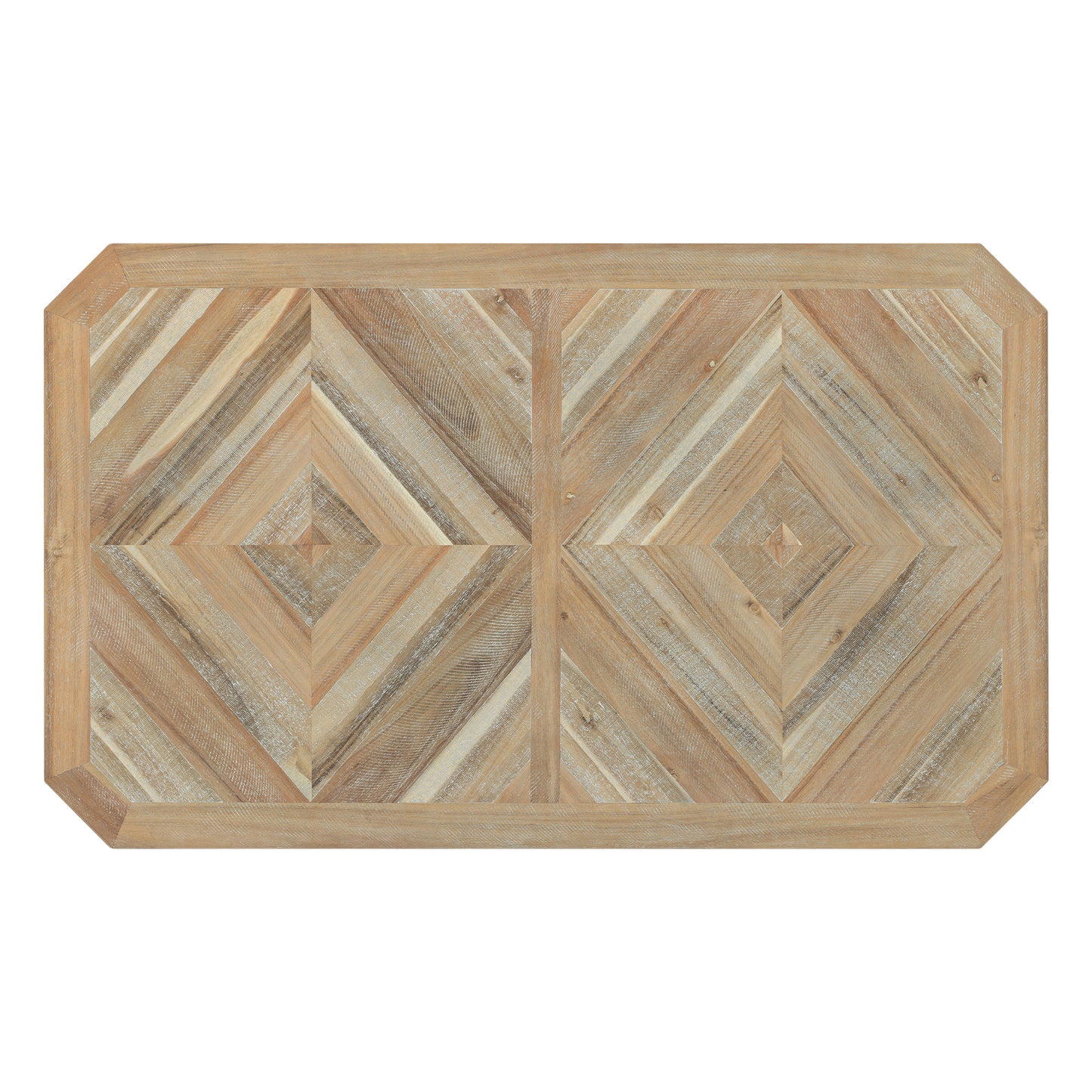 Juego de mesa de comedor de madera Chevron de 6 piezas con banco