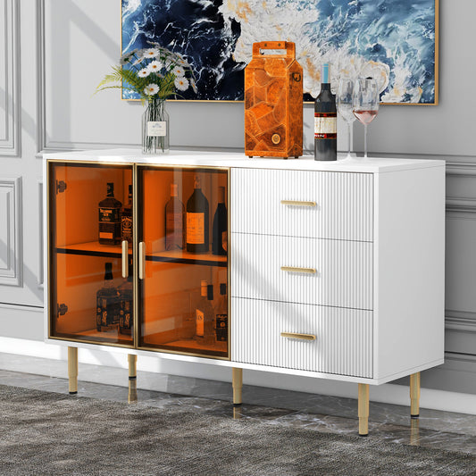 White Modern Sideboard Buffet Cabinet