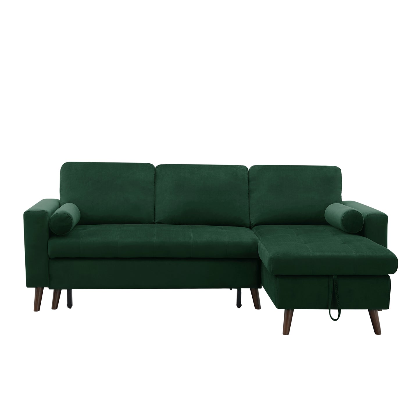 88" Reversible Sectional Sofa Multi-function Pullout Bed & Storage