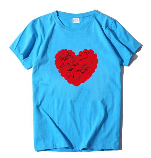 Valentine's Day Couples Rose Love Short Sleeve Shirt