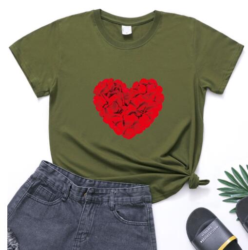 Valentine's Day Couples Rose Love Short Sleeve Shirt