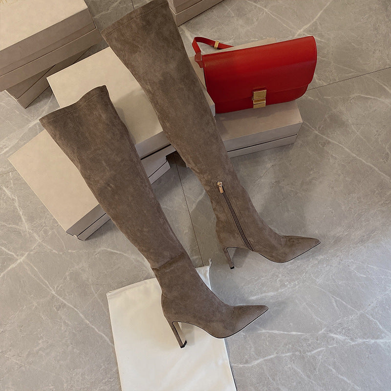 Overknee-Stiefel mit breitem Absatz