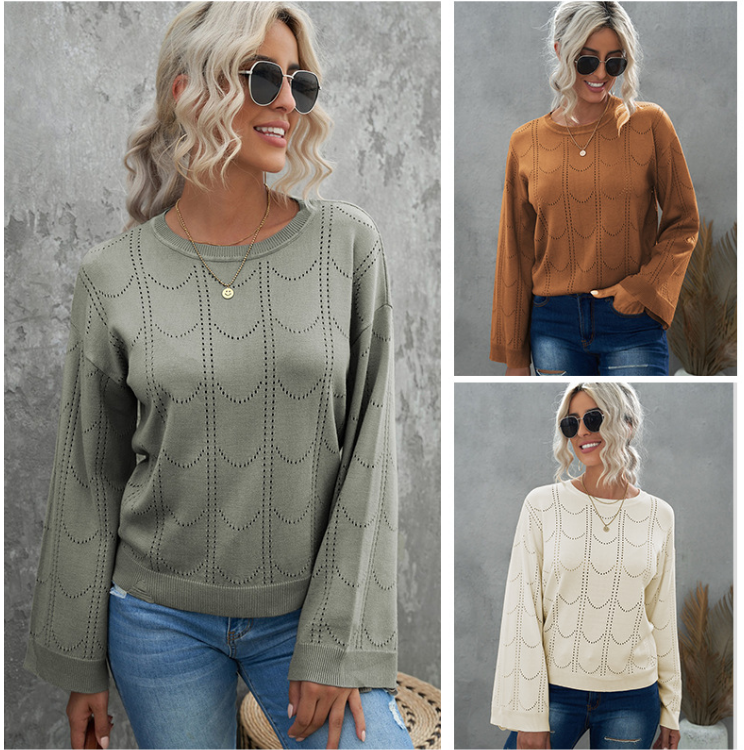 Women's Bell Arm Lattice Work It Sweater