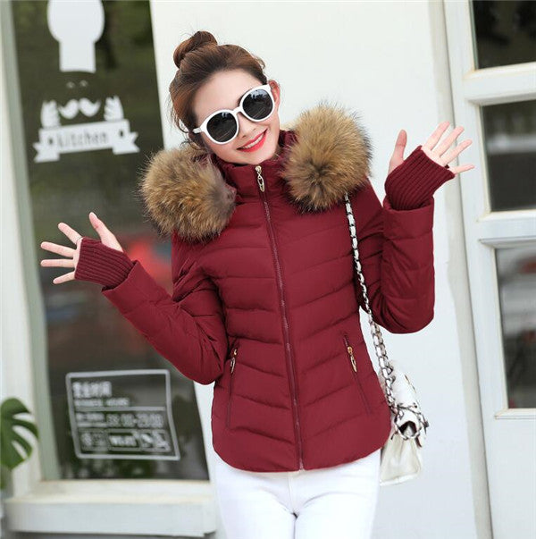 Damen-Parka-Jacke mit Pelzkragen