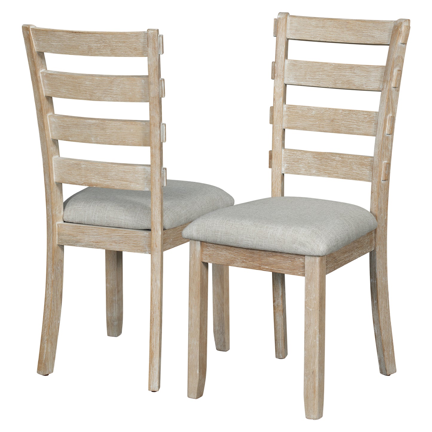 Juego de mesa de comedor de madera Chevron de 6 piezas con banco