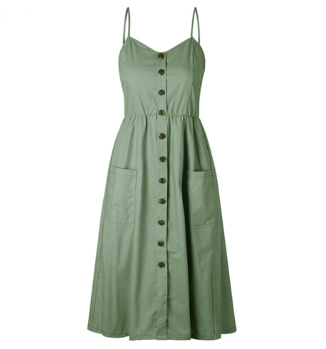Button Pocket Sun Dress