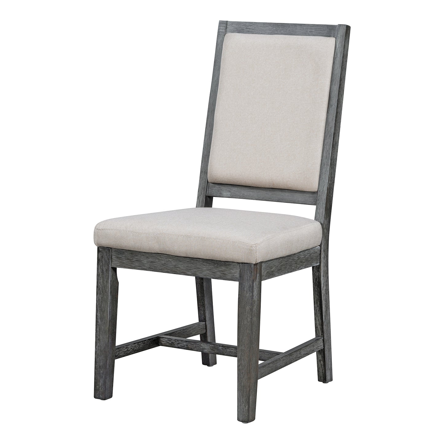 5-teiliges Esszimmer-Set, ausziehbarer runder Tisch und 4 gepolsterte Stühle, Bauernhaus (Schwarz)