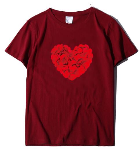 Valentine's Day Couples Rose Love Short Sleeve Shirt