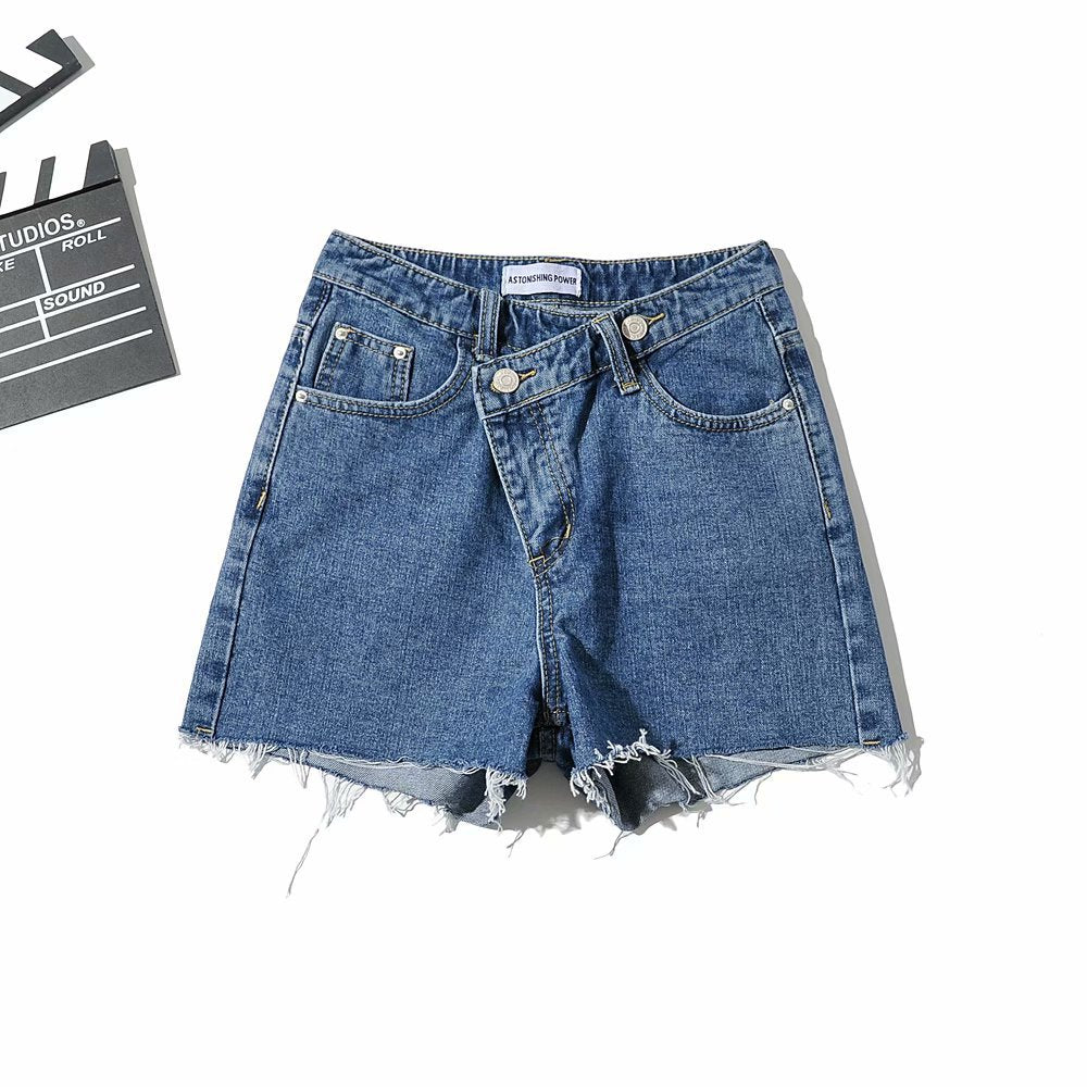 Unique Asymmetrical Denim Shorts