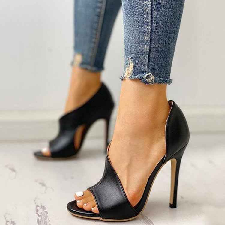 Stiletto Peep Toe Heels (Farboptionen)