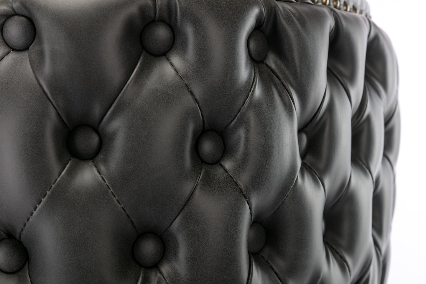 A&A Furniture, anthrazitgraue, mit veganem Leder gepolsterte, drehbare Barhocker (2er-Set)