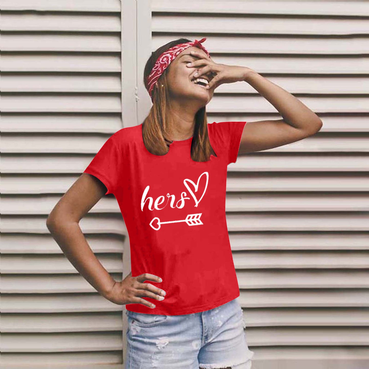 His & Hers Cupids Arrow Valentine's Day Couples T-shirt