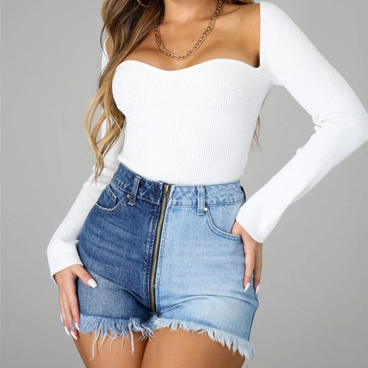 Moody High Waist Denim Shorts