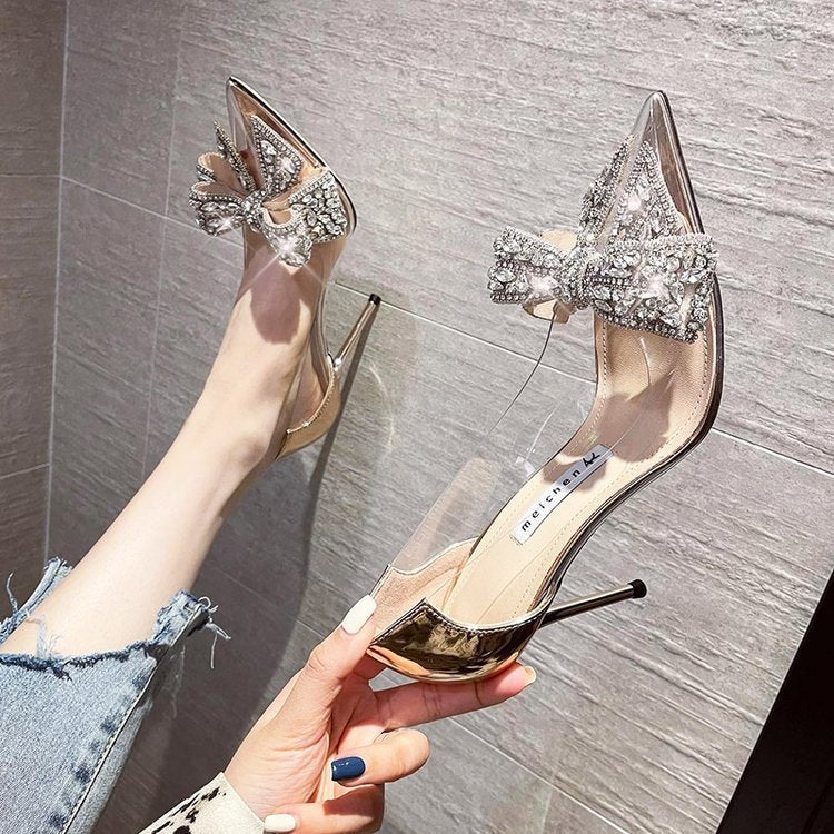 Stiletto-Absatz mit Diamantschleife (Farboptionen)