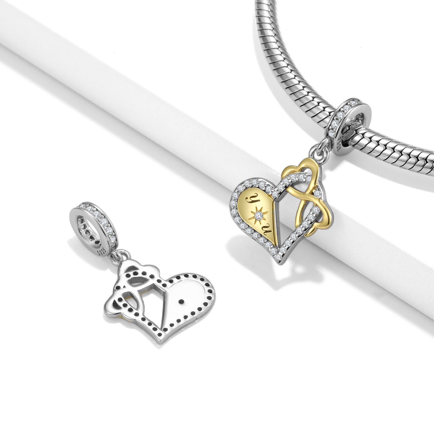 „Love You to ETERNITY“-Armband/Halsketten-Anhänger aus 925er-Sterlingsilber
