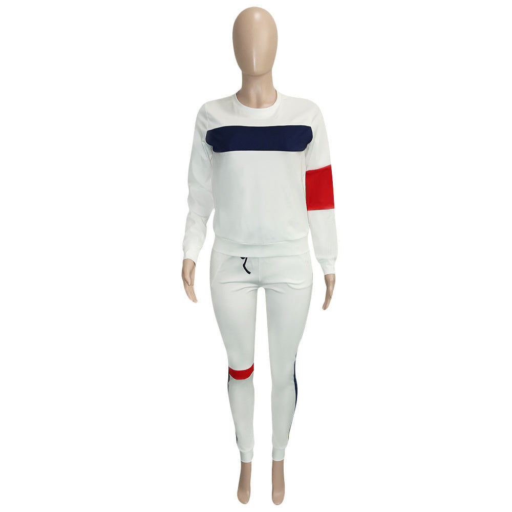 Gestreifter Pullover/kurzärmeliger zweiteiliger Hosenanzug