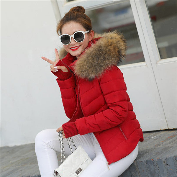 Damen-Parka-Jacke mit Pelzkragen