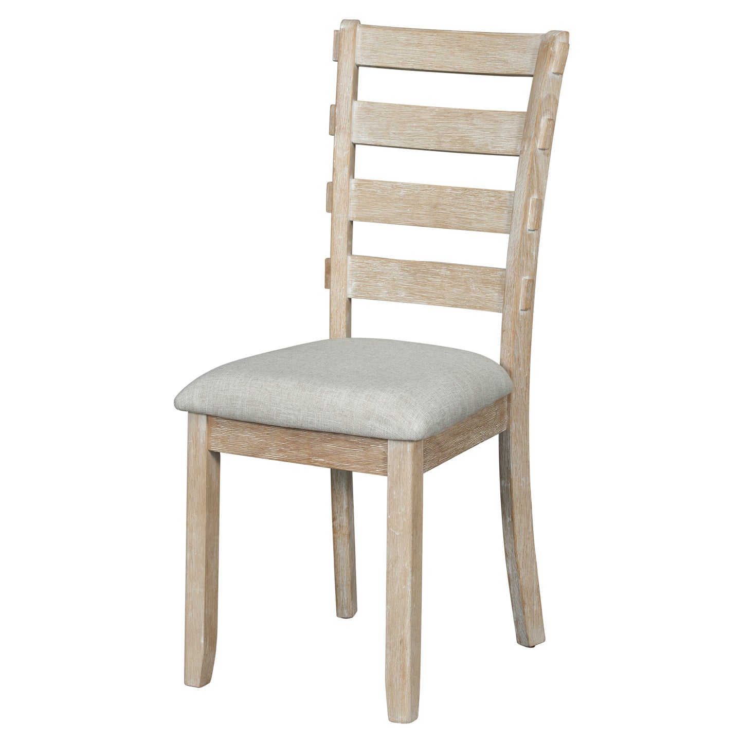 Juego de mesa de comedor de madera Chevron de 6 piezas con banco