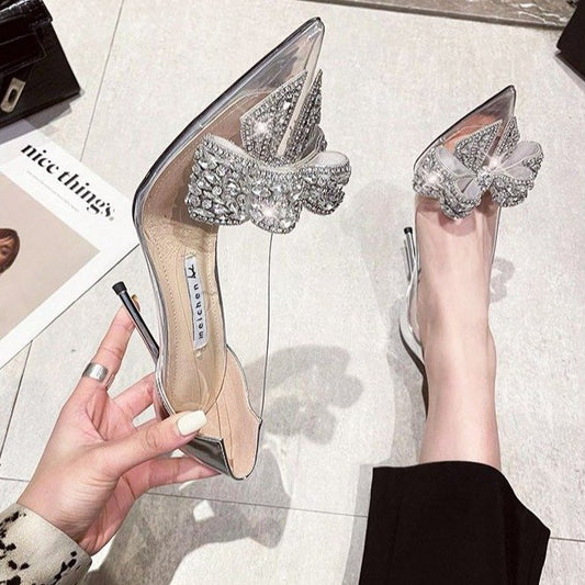 Stiletto-Absatz mit Diamantschleife (Farboptionen)