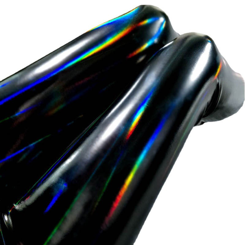 Pantalones de cuero PU brillante Mirror Rainbow