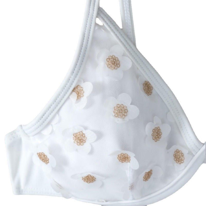 Women's Daisy Embroidered Bikini -3 Piece