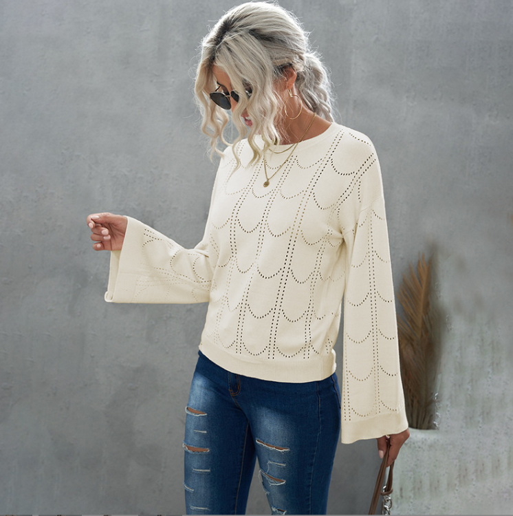 Women's Bell Arm Lattice Work It Sweater