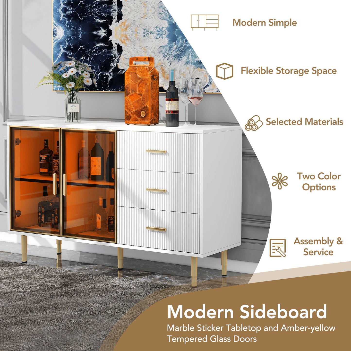 Mueble buffet aparador moderno blanco