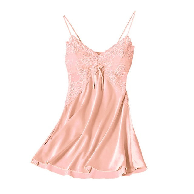 Slip de pijama de satén de lencería sexy para mujer