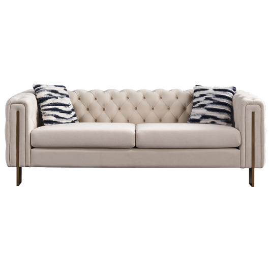 Modern Cream Tufted Sofa