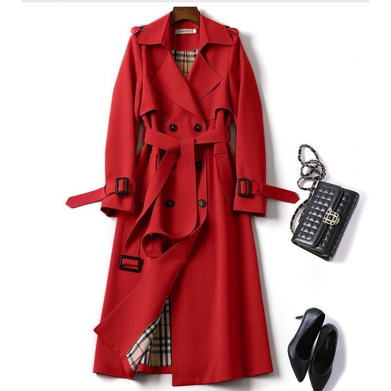 Zweireihiger mittellanger Trenchcoat