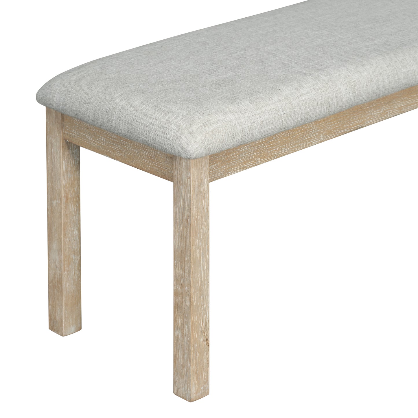 Juego de mesa de comedor de madera Chevron de 6 piezas con banco