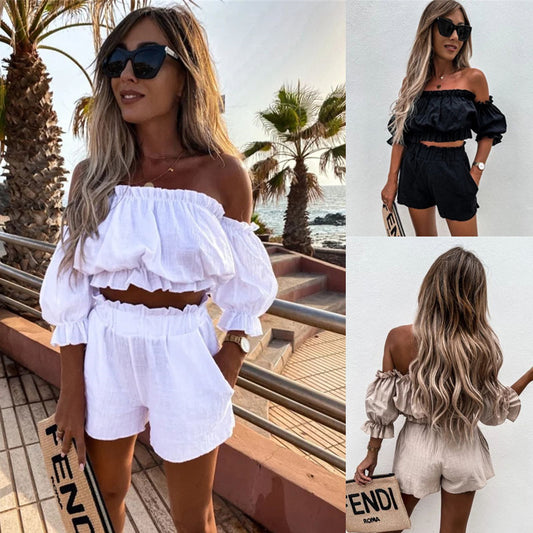 Women's Tube Top Two-Piece Short Set