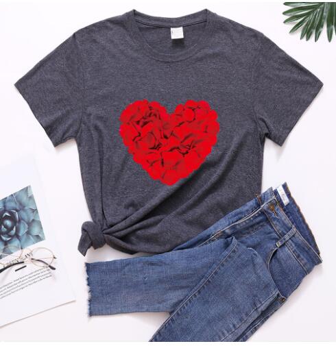 Valentine's Day Couples Rose Love Short Sleeve Shirt