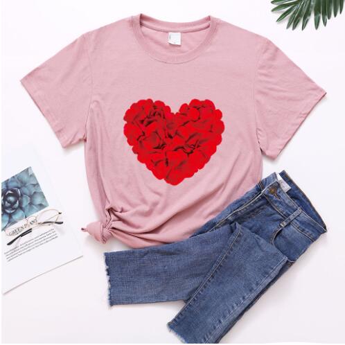 Valentine's Day Couples Rose Love Short Sleeve Shirt