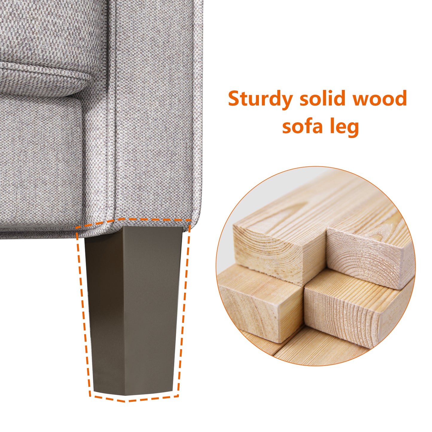 Modern Light Grey Linen Sofa