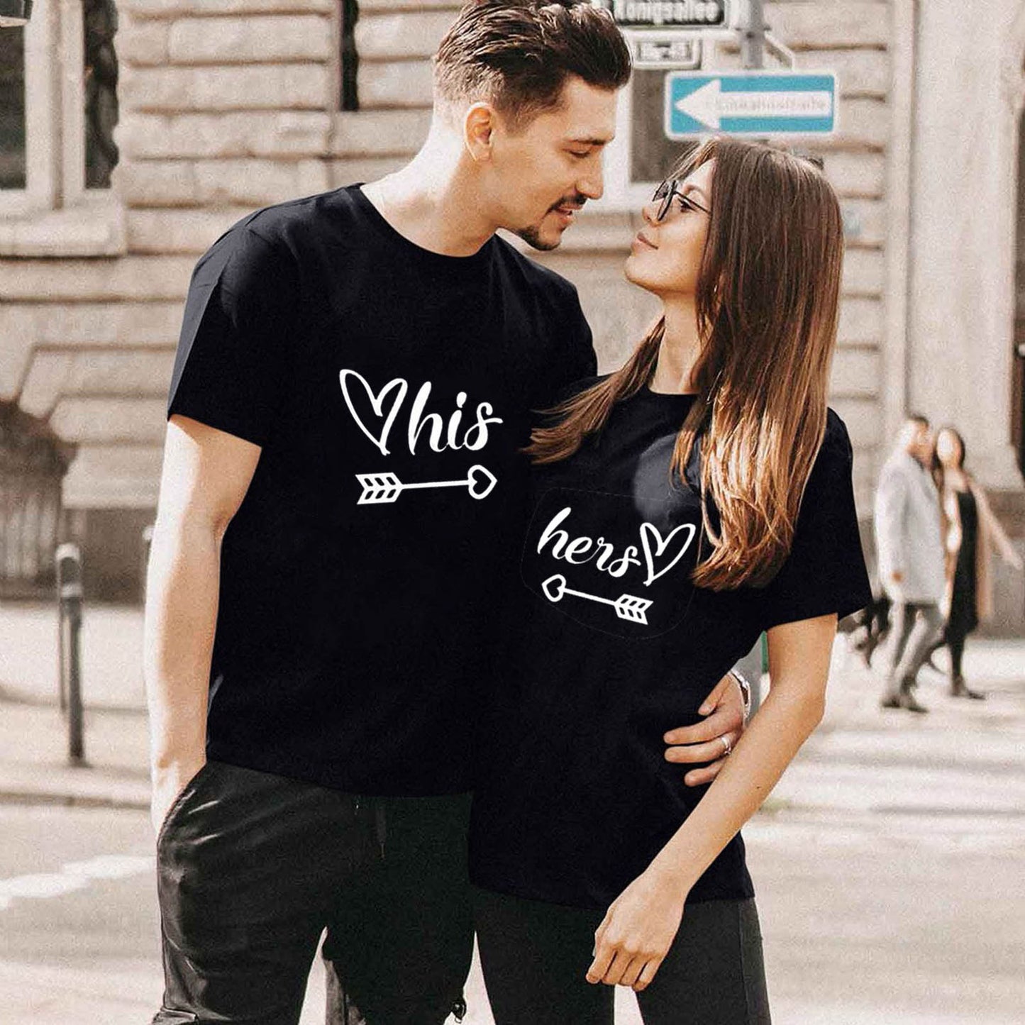 His & Hers Cupids Arrow Valentine's Day Couples T-shirt