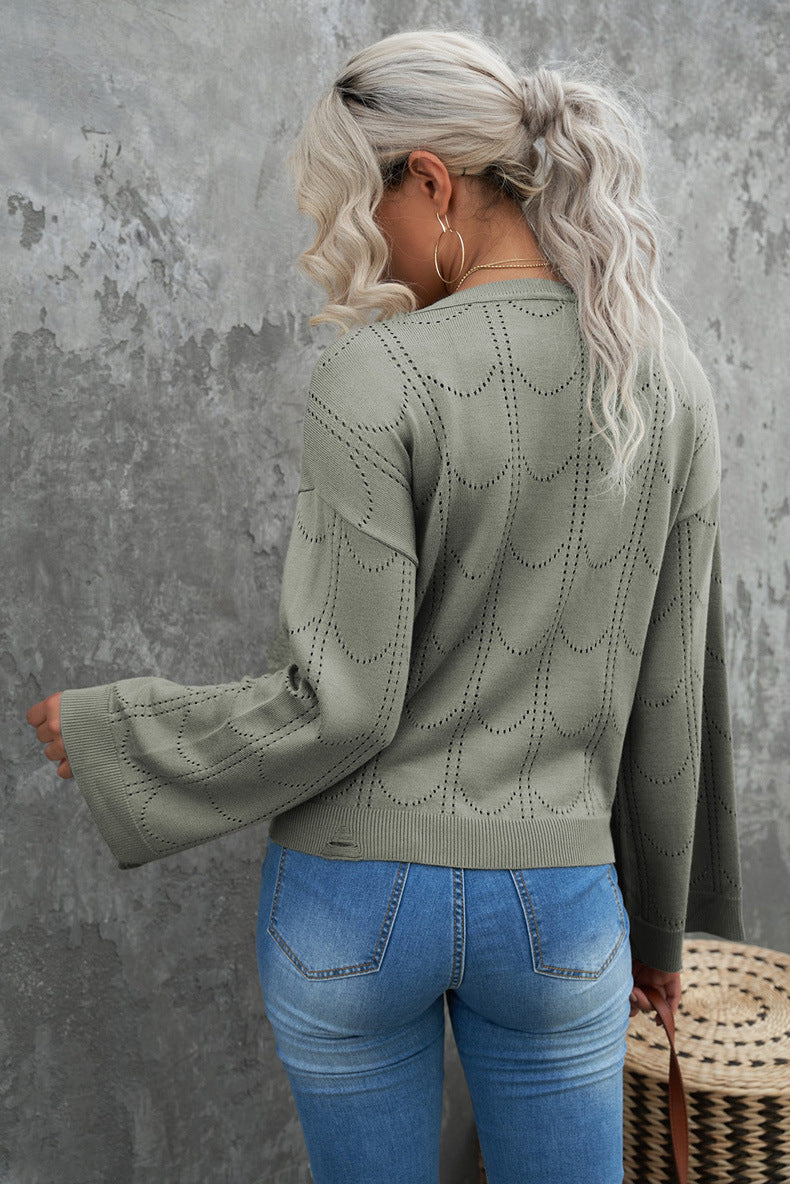 Women's Bell Arm Lattice Work It Sweater
