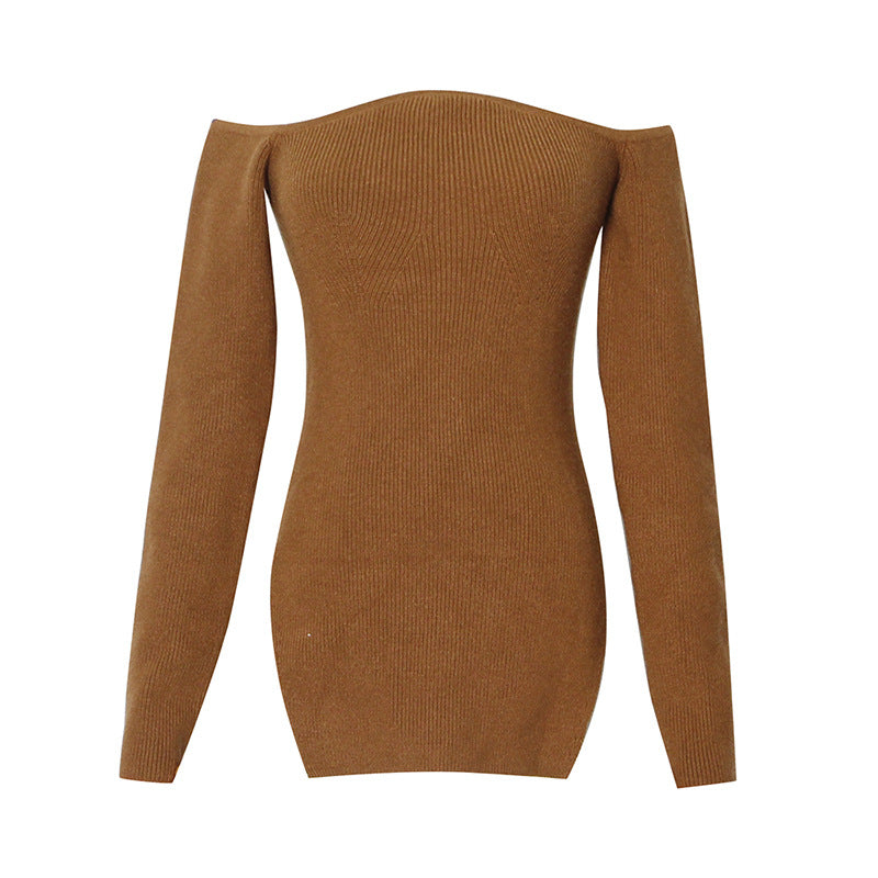 Women's Strapless Long Sleeve Fashion Slits Sweater