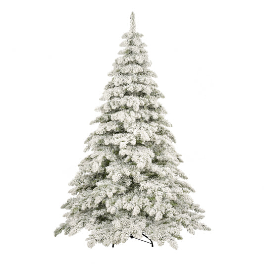 7.5ft Flocked Christmas Tree with 400 LED Lights and 1050 Bendable Branches, Christmas Tree Holiday Decoration