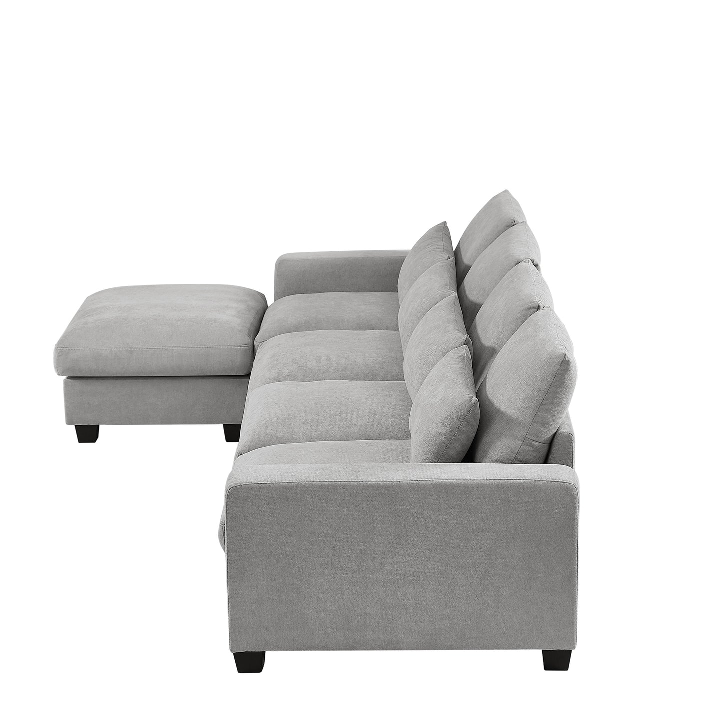 Light Grey Modern Large L-Shape Sectional Sofa,  Convertible Sofa Couch with Reversible Chaise for Living Room