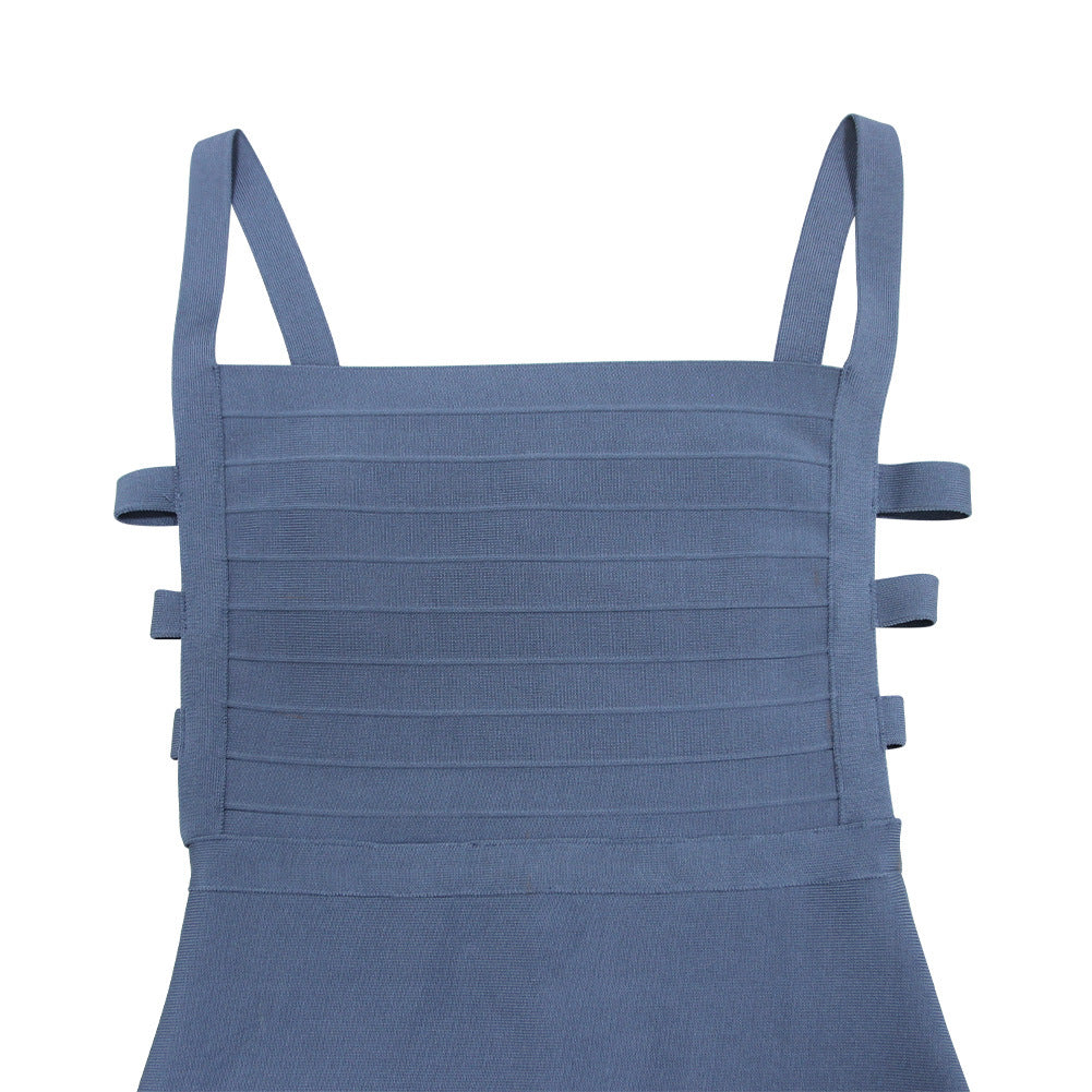 Blue-Grey Bandage Dress