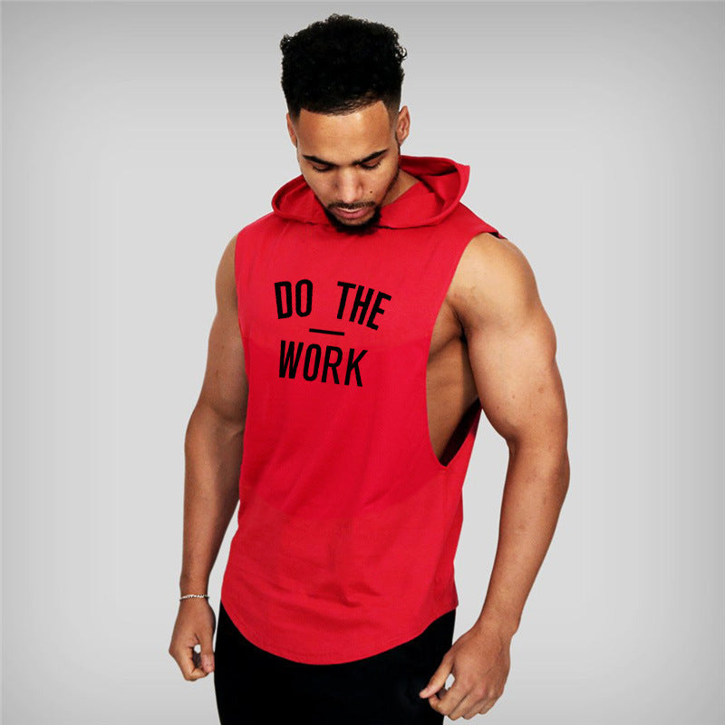 "Do The Work" Men's Hooded Sleeveless Shirt