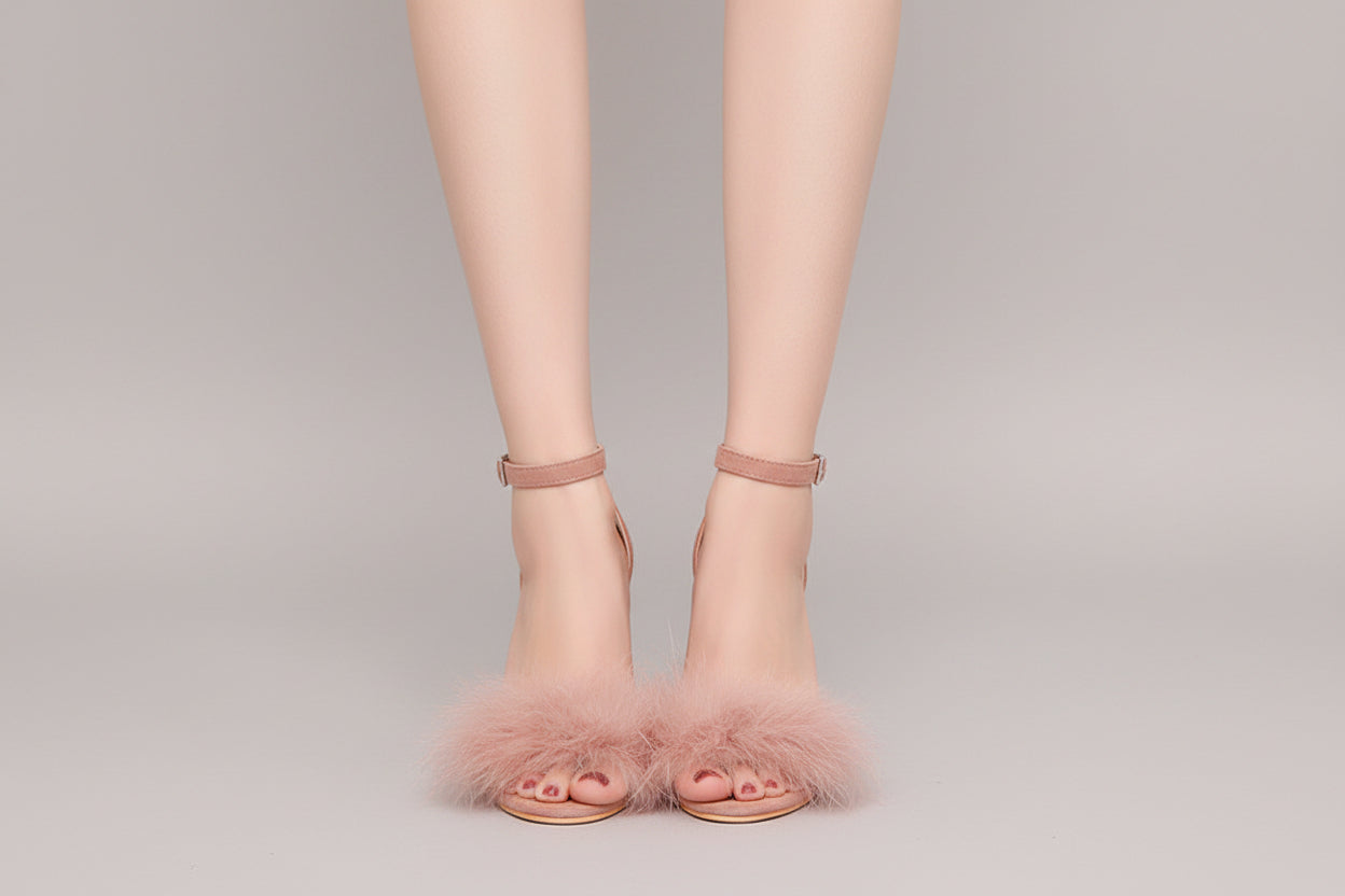 Feather Toe Heels (4 Colors)