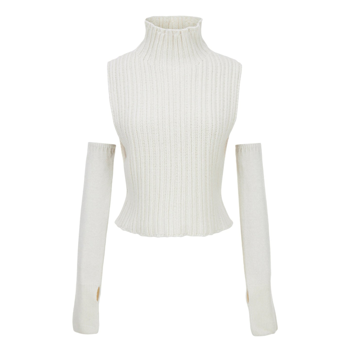Women's Turtleneck Sleeve Glove Sweater